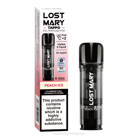 Lost Mary Tappo păstăi preumplute - 20 mg - 2 buc gheata de piersici - LOST MARY vape Romania 4VBX180