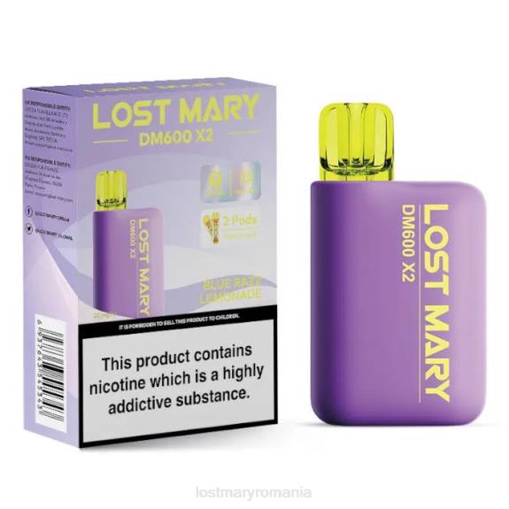 Lost Mary dm600 x2 vape de unică folosință limonada albastru razz - LOST MARY puffs 4VBX188