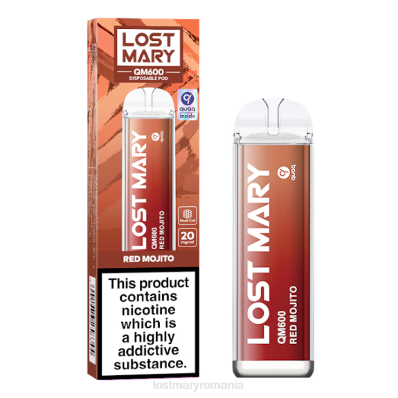 Lost Mary qm600 vape de unică folosință mojito roșu - LOST MARY vape flavors 4VBX164